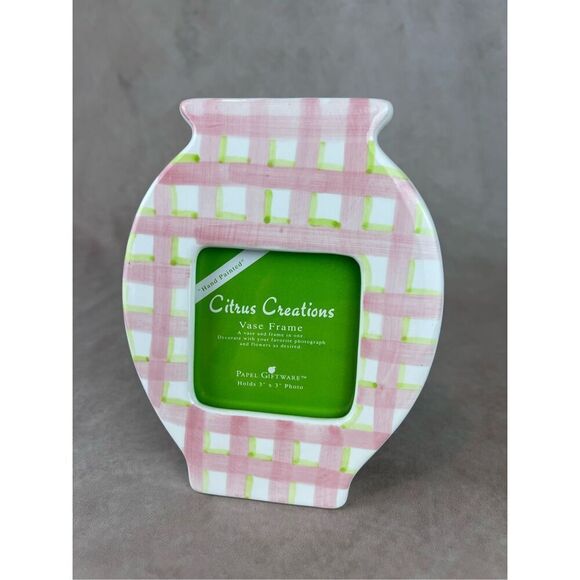 Vintage 1990s Shabby Chic Style Picture Frame Bud Vase Ceramic - Picture 3 of 6